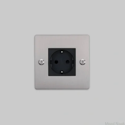 Enkelhylsa utan logotyp Typ F Linjär 1G Stål Silver Europeisk standard