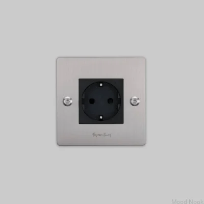 Enkelhylsa med logotyp Typ F Linjär 1G Stål Silver Europeisk standard