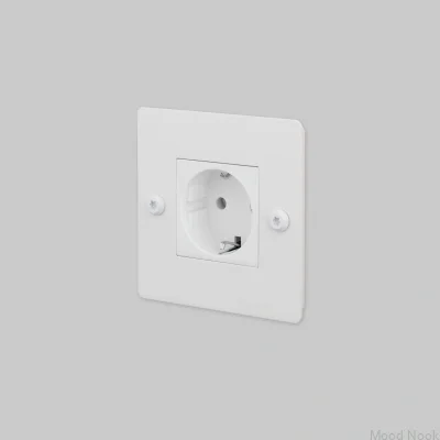 Enkelhylsa utan logotyp Typ F Linjär 1G Stål Vit Europeisk standard