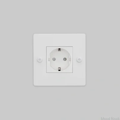 Enkelhylsa utan logotyp Typ F Linjär 1G Stål Vit Europeisk standard