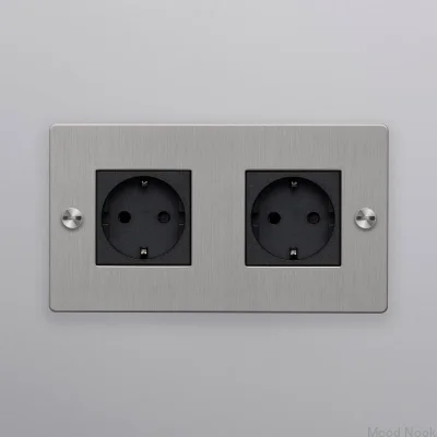 Dubbelhylsa Typ F Cross 2G Stål Silver Europeisk Standard