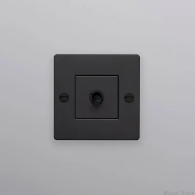 Enkelbrytare utan logotyp Kors 1G Stål Svart Europeisk standard