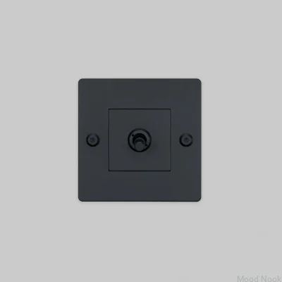 Enkelbrytare utan logotyp Linjär 1G Stål Svart Europeisk standard