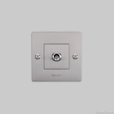 Enkelbrytare utan logotyp Linjär 1G Stål Stål Silver Europeisk standard