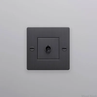 Enkelströmbrytare utan logotyp Kors 1G Mässing Bränd brons Europeisk standard