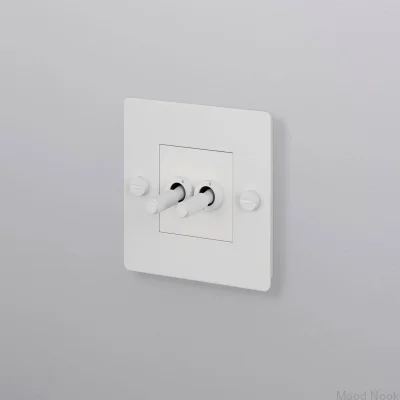 Dubbelströmbrytare utan logotyp Kors 1G Stål Vit Europeisk standard