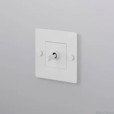 Enkelströmbrytare utan logotyp Kors 1G Stål Vit Europeisk standard