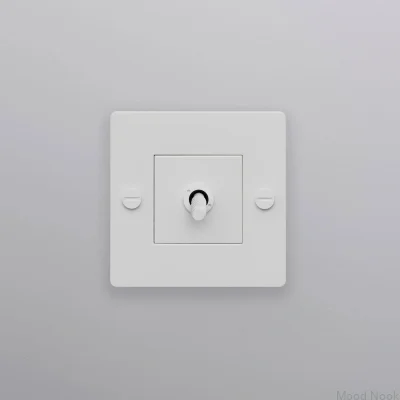 Enkelströmbrytare utan logotyp Kors 1G Stål Vit Europeisk standard