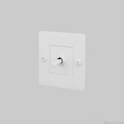 Enkelbrytare utan logotyp Linjär 1G Stål Vit Europeisk standard