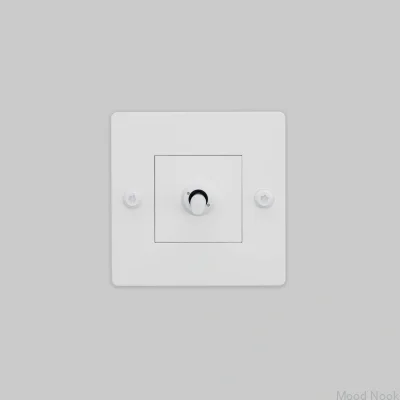 Enkelbrytare utan logotyp Linjär 1G Stål Vit Europeisk standard