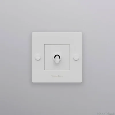 Enkelströmbrytare med Cross 1G-logotyp, stål, vit, europeisk standard