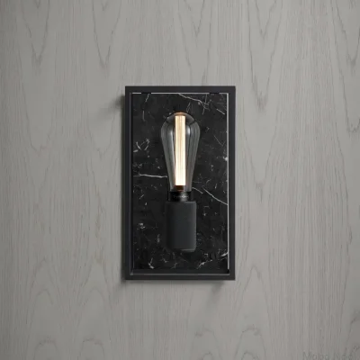 Caged Cross M Vägglampa Stål Svart Marmor