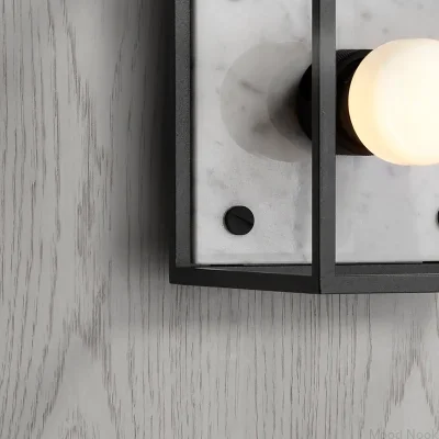 Caged Cross S Vägglampa Stål Vit Marmor