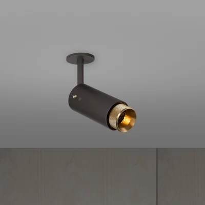 Justerbar spotlight för avgasrör, grafitstål med mässing