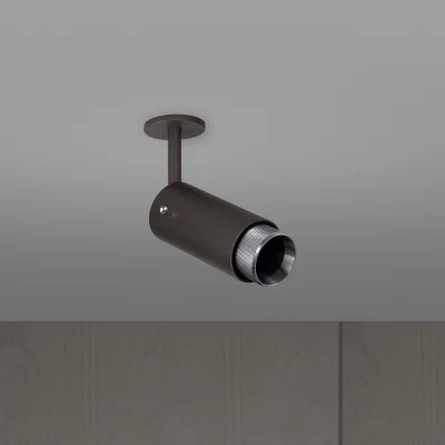 Justerbar spotlight för avgasrör, stål, grafit, silver