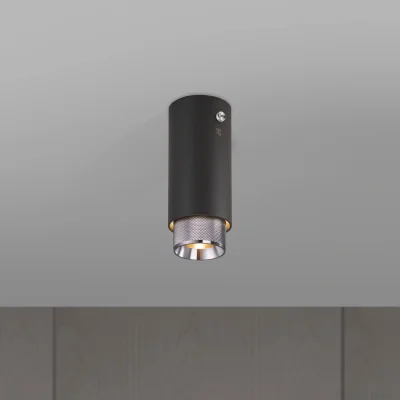 Taklampa med korsformad taklampa, grafitstål med silver