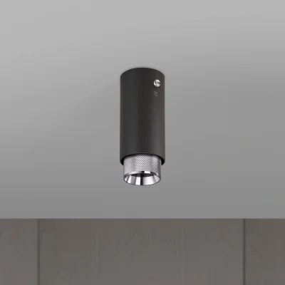 Taklampa med korsformad taklampa, grafitstål med silver