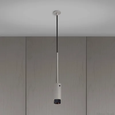 Avgaspendellampa Cross, stålgrå med svart