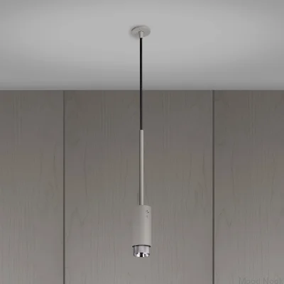 Avgaskryss stålgrå med silverfärgad pendelspotlight