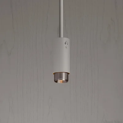 Avgaslinjär stålgrå med silverfärgad pendelspotlight