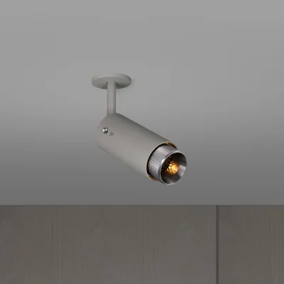 Justerbar spotlight med kors avgasrör stålgrå med silver