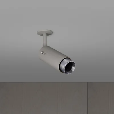 Justerbar spotlight med kors avgasrör stålgrå med silver