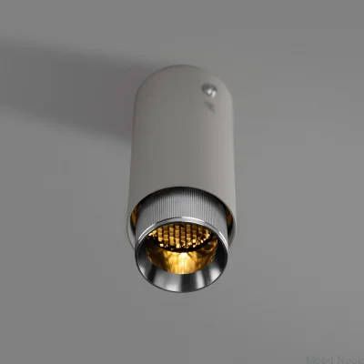 Avgaslinjär stålgrå med silverfärgad takspotlight