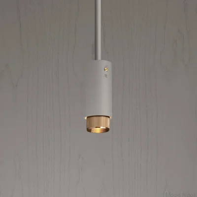 Avgaslinjär stålgrå med mässingspendelspotlight