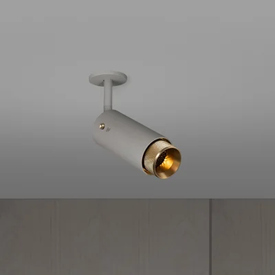 Justerbar spotlight med kors avgasrör stålgrå med mässing