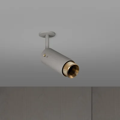 Justerbar spotlight med kors avgasrör stålgrå med mässing