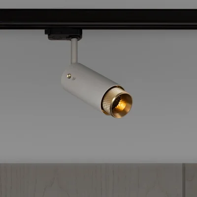 Avgasskensstrålkastare stålgrå med mässing