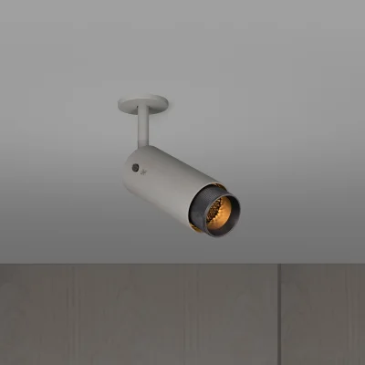 Justerbar strålkastare för avgasrör, stålgrå med bränd brons