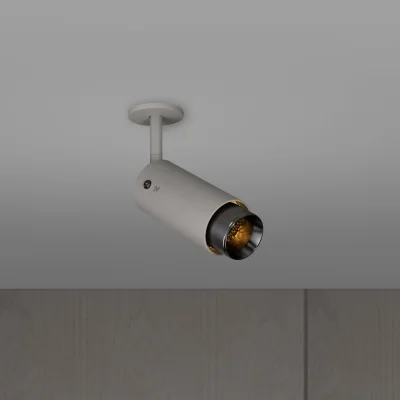 Avgaslinjär justerbar spotlight stålgrå med pistolmetall