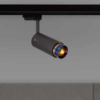 Lampa szynowa punktowa Exhaust Linear Stalowa Grafitowa z Paloną Stalą