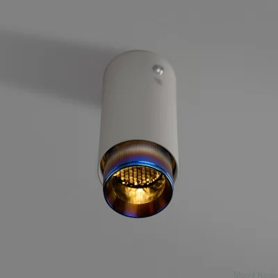 Avgaslinjär stålgrå med takspotlight i bränt stål