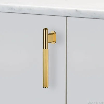 L-Bar Linear 125 Mässing Möbelhandtag