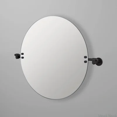 Gjuten L Welders svarta, runda, vinklingsbara spegel