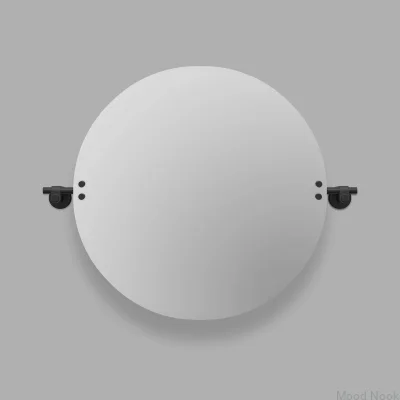 Gjuten L Welders svarta, runda, vinklingsbara spegel