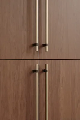 Bond 2x544 Aluminium Borstad Guld med Antikbrons Avlångt Möbelhandtag