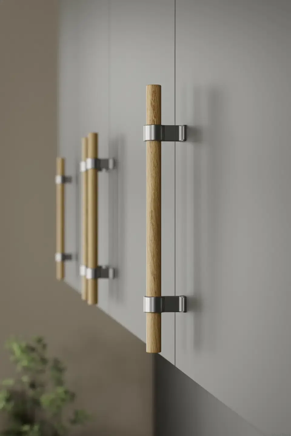 557030160-052/66--Uchwyt-meblowy-podłużny-Bond-Wood-160-Drewniany-Dębowy-Srebrny-Furnipart-MoodNook_2