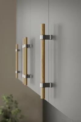Bond Wood avlångt möbelhandtag 2x544 Trä Ek Silver