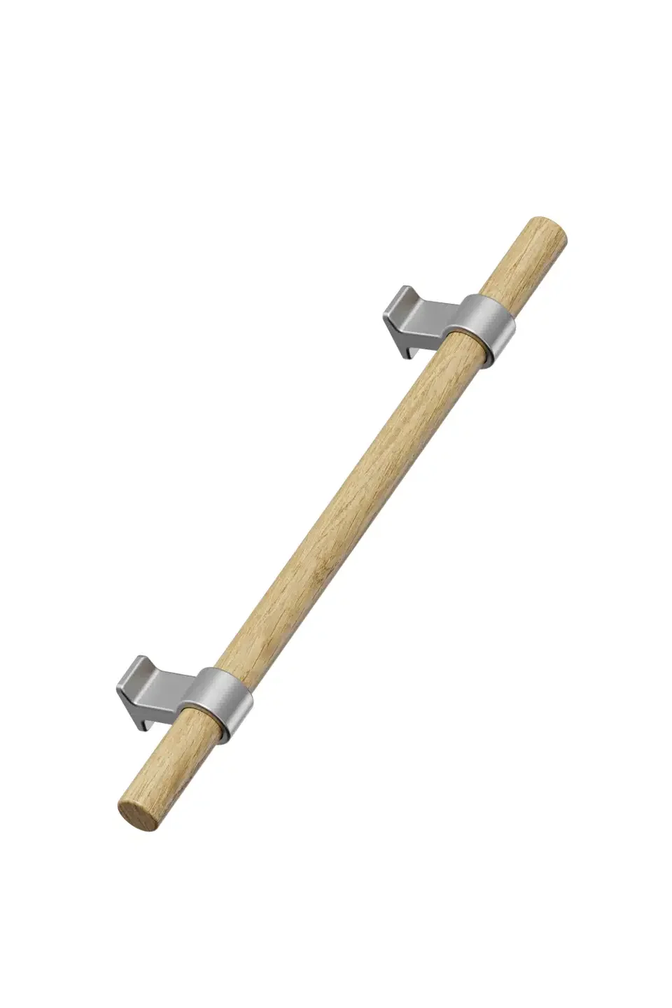 557030320-052/66--Uchwyt-meblowy-podłużny-Bond-Wood-320-Drewniany-Dębowy-Srebrny-Furnipart-MoodNook_1