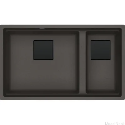 Раковина Kanon KNG 160-46-21 Fragranite Slate Gray с чёрным