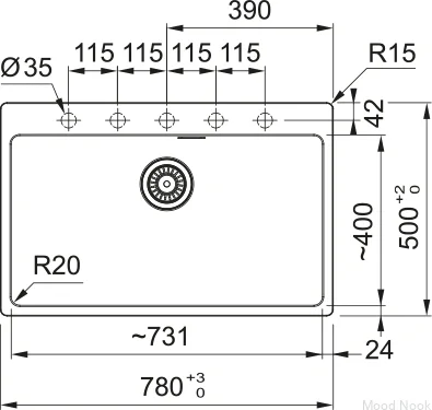 Кухонная мойка Maris MRG 610-73 Fragranite White