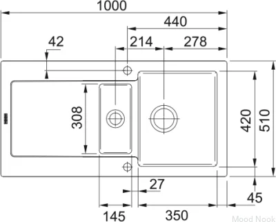 Кухонная мойка Maris MRK 651-100 Fraceram Black Matte