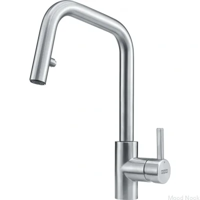 Смеситель для кухни с выдвижным изливом Kubus Spray Steel Silver