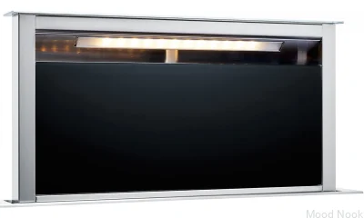 Okap do zabudowy w blacie Downdraft FDW 908 Stal Nierdzewna z Czarnym Szkłem