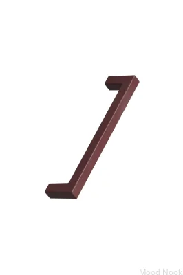 Пластиковая матовая мебельная ручка OceanIX 128 Square 10, бордового цвета