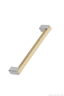 Длинная мебельная ручка Segment 160 Wooden Oak with Silver