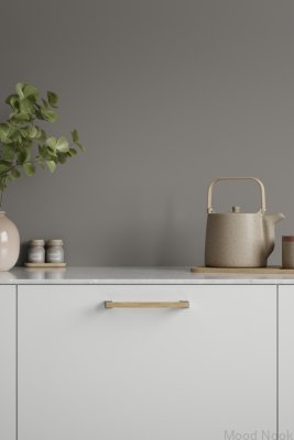 Длинная мебельная ручка Segment 160 Wooden Oak with Silver